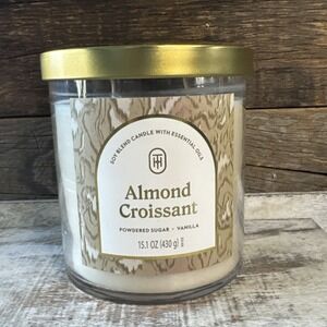 Threshold Almond Croissant 2 Wick Candle Powdered Sugar Vanilla 15 Oz